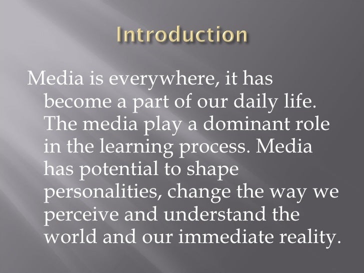 essay on the role of media in education